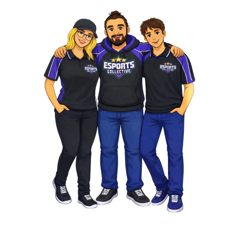 The Gippsland Care Collective team in ESports Collective jerseys, Bairnsdale