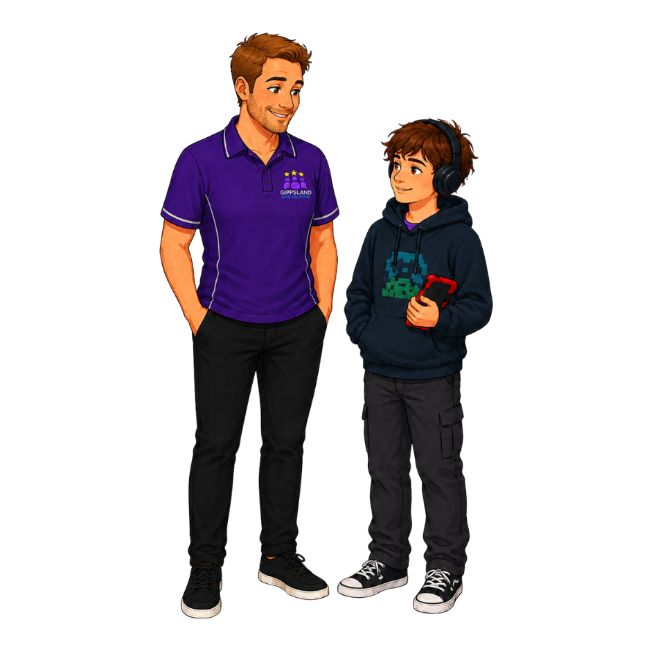 A support worker and a young participant - NDIS support in Bairnsdale, East Gippsland